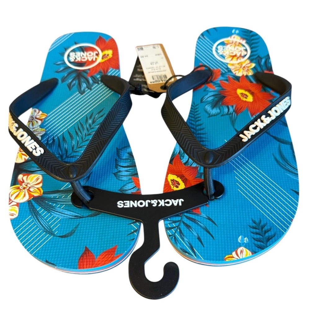Men’s Jack & Jones tropic flip flops. “Scuba Blue”. Size 7/8.